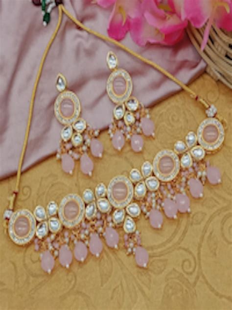 Buy Aashish Imitation Gold Plated Kundan Studded Beaded Jewellery Set