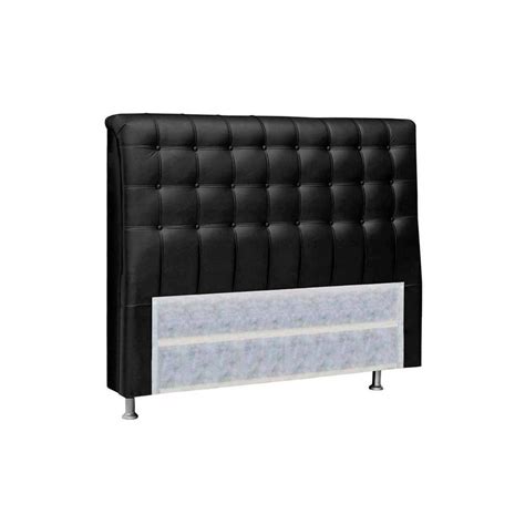 Cabeceira Cama Box Estofada Queen Size Queen Dama Plus Courano Preto