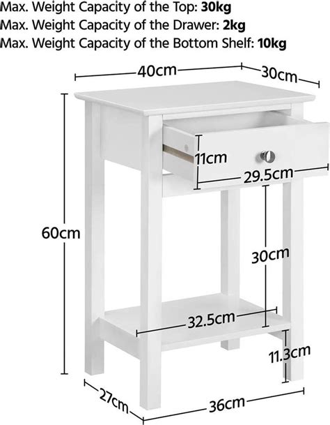 FURNIBELLA Nachtkastjes 2 Stuks Nachtkastje Bijzettafel