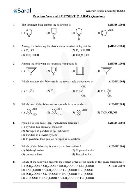 General Organic Chemistry Neet Previous Year Questions With Complete