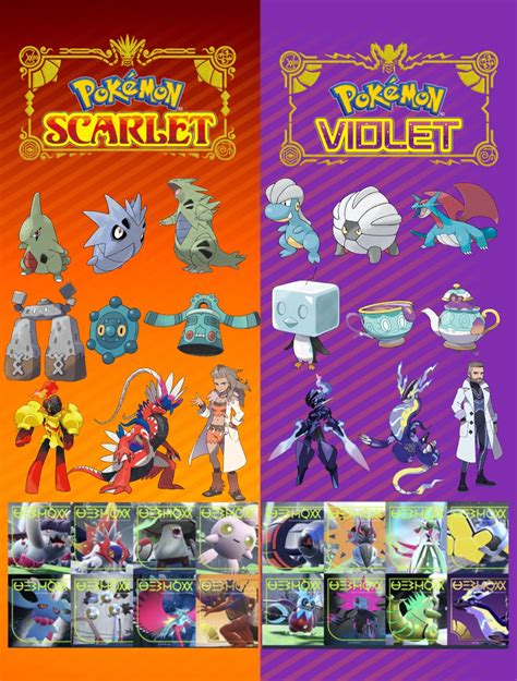 The exclusives for both versions. : r/PokemonScarletViolet