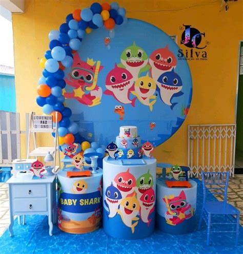 Geniales ideas para decorar Fiesta de Cumpleaños de Baby Sharks Shark