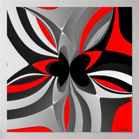 Red Black Grey Abstract Print | Zazzle