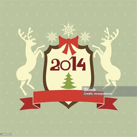 Reindeer Holiday Emblem Stock Illustration Download Image Now Christmas Christmas Tree