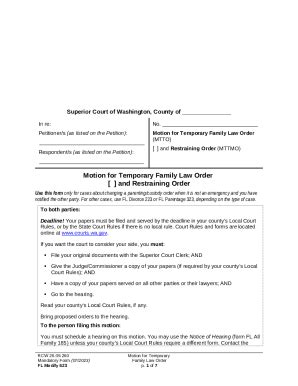 7 Restraining Order Washington State Courts Doc Template PdfFiller