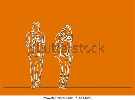 Continuous Line Drawing Man Woman Using Stock Vector Royalty Free 718513693 Shutterstock