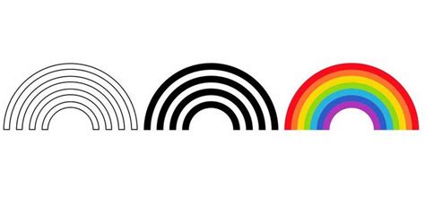 Rainbow Outline Vector Art, Icons, and Graphics for Free Download