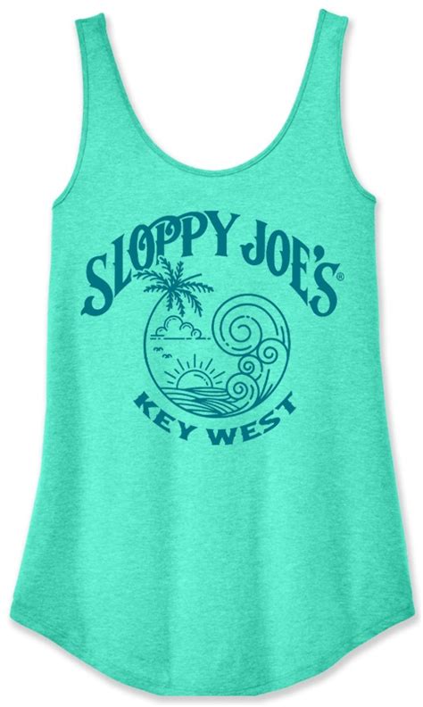 Ladies Wave Logo Tank Top Sloppy Joes Bar Key West Fl