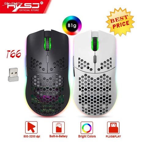 HXSJ T66 RGB 2 4G Wireless Gaming Mouse RGB Lighting Charging Mouse