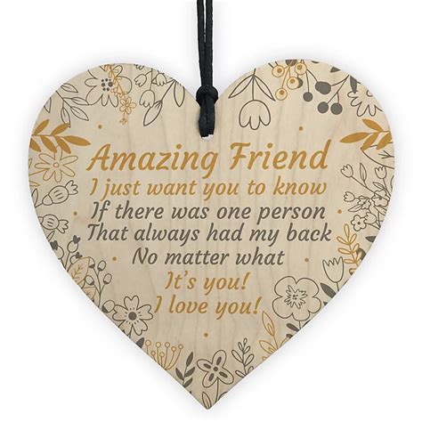 THANK YOU Best Friend Poem Plaque Gift For Birthday Christmas Wood Heart | DIY at B&Q