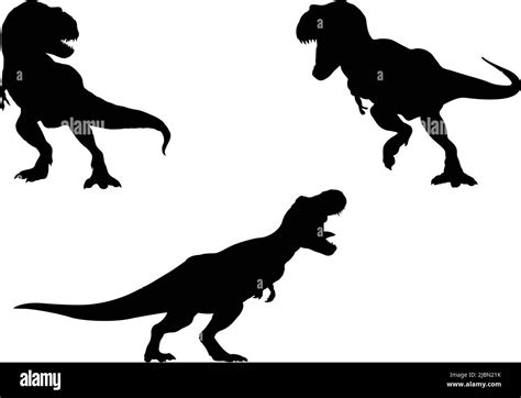 Collection Of T Rex Silhouette Tyrannosaurus Rex Clipart Stock Vector