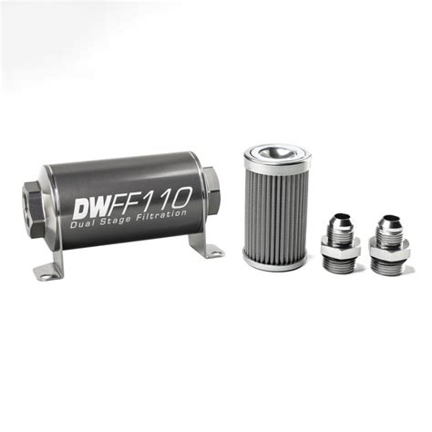 Deatschwerks Stainless Steel 8an 100 Micron Universal Inline Fuel Filt