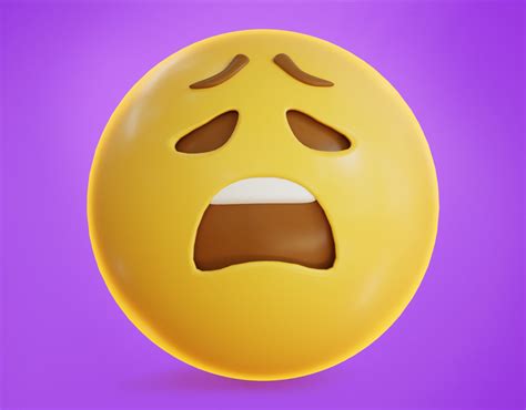 3d Model Weary Face Animated Emoji Vr Ar Low Poly Cgtrader