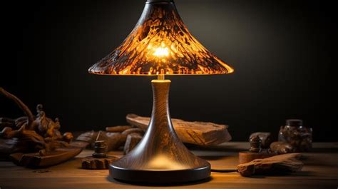 Premium AI Image | Wooden Lamp on Stand with Rustic Charm