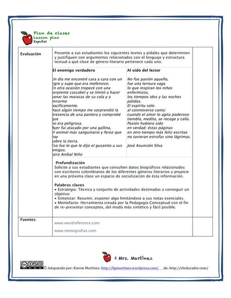 C A Plan De Clase Poesc Ada Primaria Pdf