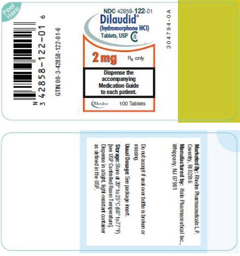 Order Hydromorphone Hydrochloride Dilaudid 2 Mg1 Tablet Online From