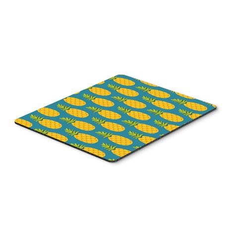 Carolines Treasures BB5145MP Pineapples On Teal Mouse Pad Hot Pad Or Trivet Large Multicolor