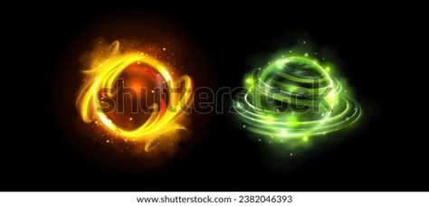 Magic Glowing Orb Game Assets Yellow Stock Vector (Royalty Free ...