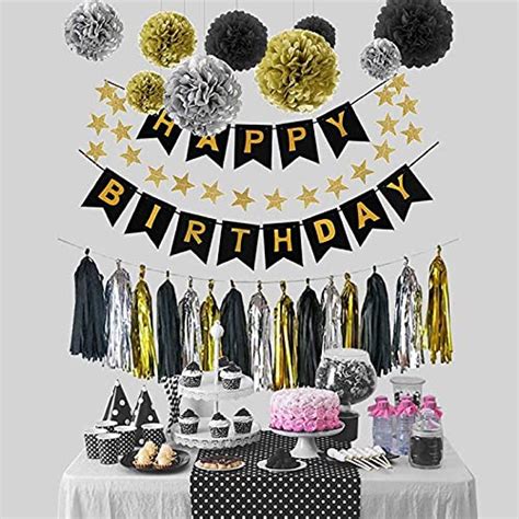 Buy Highland Black And Gold Birthday Decorations Birthday Decoration