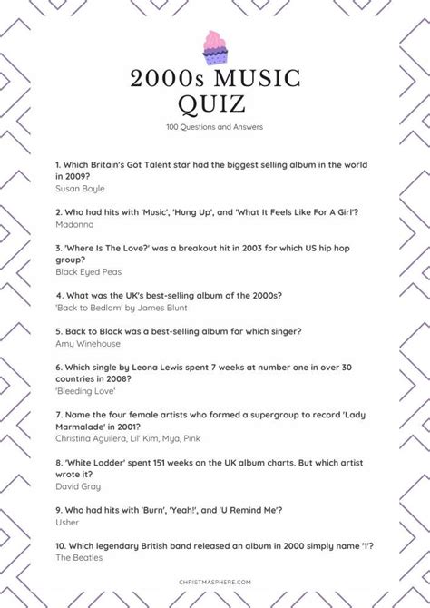 20 Music Quiz Questions And Answers