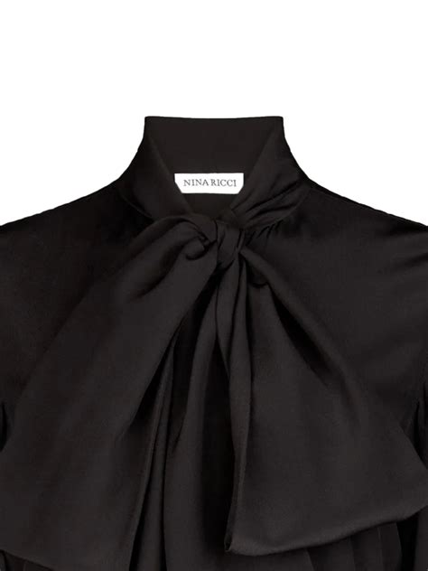 Nina Ricci Pussy Bow Collar Silk Shirtdress Smart Closet