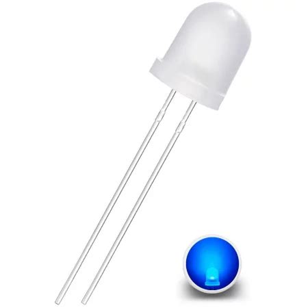 Diode LED 8mm Bleu Laiteux Diffus AMPUL