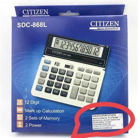 Jual Calculator Citizen Sdc L Original Shopee Indonesia