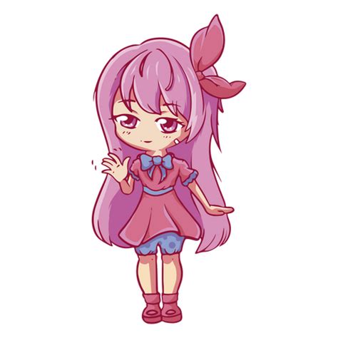 Cute Anime Girl With Purple Hair Png And Svg Design For T Shirts