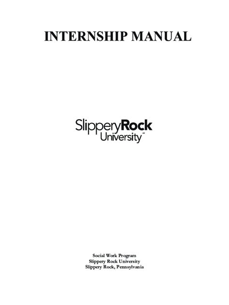 Fillable Online Internship Manual Slippery Rock University Fax Email