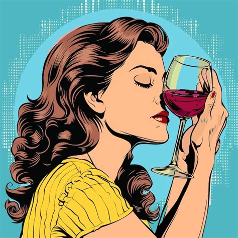 Premium Vector A Woman Holding A Wine Glass With A Heart In The Middle