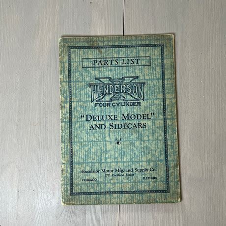 HENDERSON, spare parts catalogue, USA, motorcycle & sidecars, 1900s ...