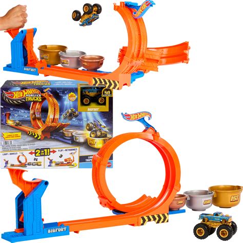 Hot Wheels Zestaw Pętla Skok po Trofeum Tor samochodowy Monster Trucks Bigfoot pojazd Humbi pl