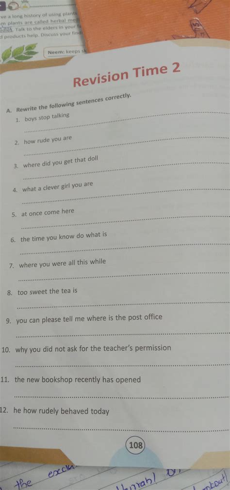 Correct The Following Sentences And Rewrite Them 1