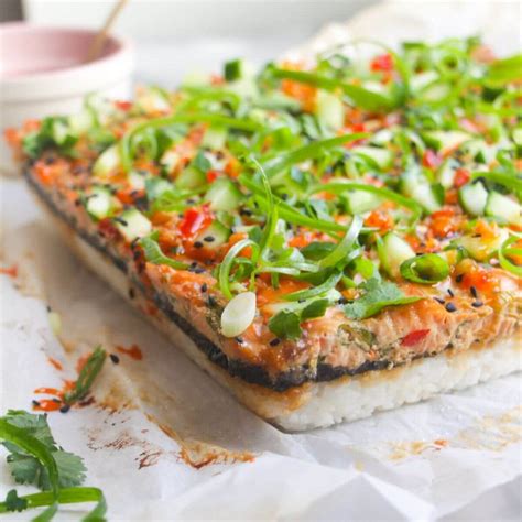 The Best, Easy Salmon Sushi Bake - Dished by Kate