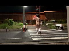 Crossdresser Mayu Finally Gets Naked On The Side Of The National Highway Where Trucks And Bags