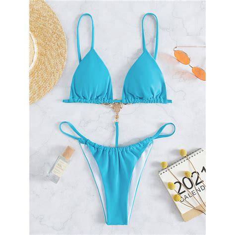 Wholesale Women Triangle One Piece Swimsuit Beach Bathing Suit Sexy Backless Crystal Bikini