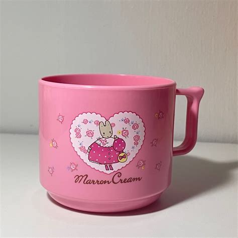 Marron Cream Sanrio Cup Hard Plastic Sanrio Markings Made In Japan