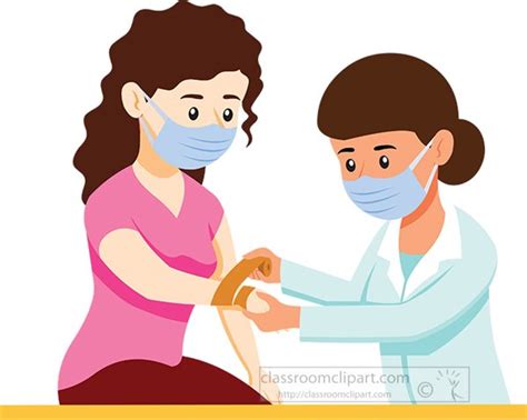 Medical Clipart Nurse Placing Bandages On Female Patientl Clipart