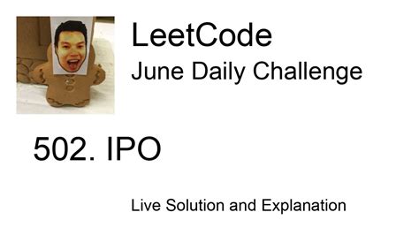 Ipo Day Leetcode June Challenge Youtube