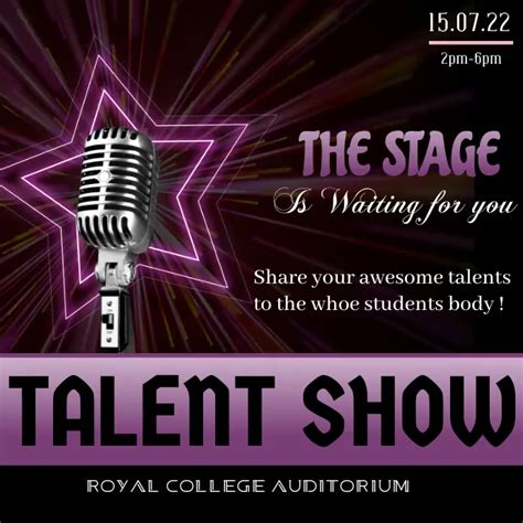 talent show poster template postermywall