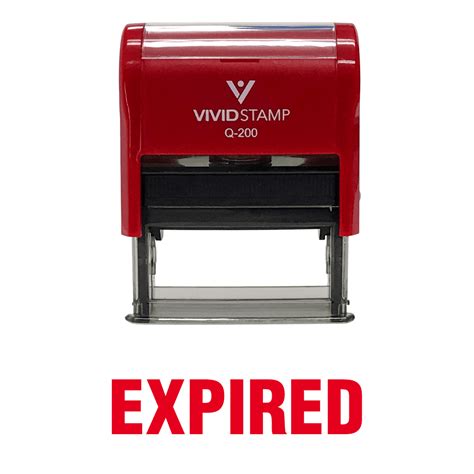 Vivid Stamp Expired Self Inking Rubber Stamp (Red Ink) - Medium ...