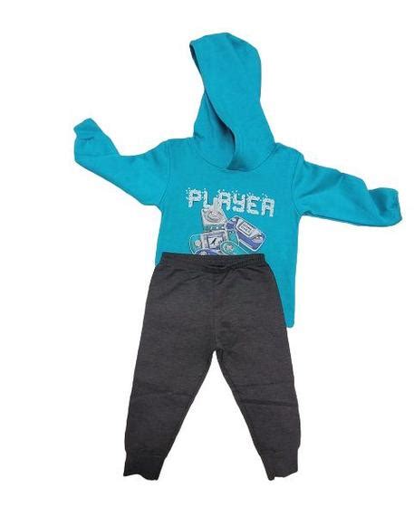 Conjunto Moletom Peluciado C Capuz Infantil Player Rei Rex Romitex