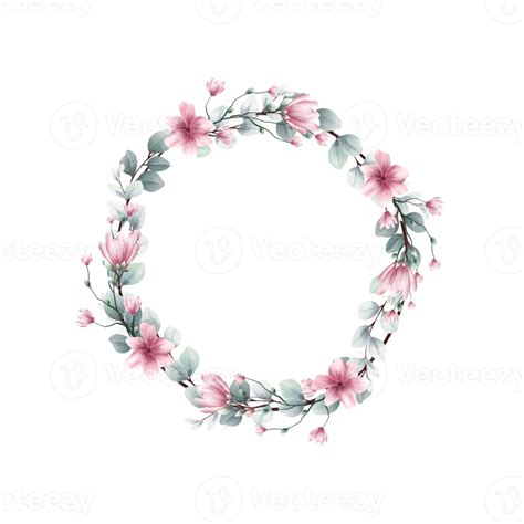 Guirlanda Floral Em Aquarela Png