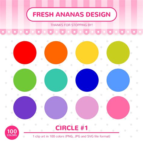 100 Colors Clip Art: Circle 1 Circle Clipart Circle Clip - Etsy