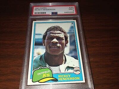 1981 Topps 261 Rickey Henderson PSA 9 Mint Oakland Athletics HOF EBay