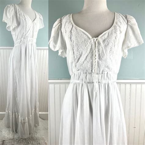 Vintage S Gunne Sax Bridal Dress Flaws Size White S Corset