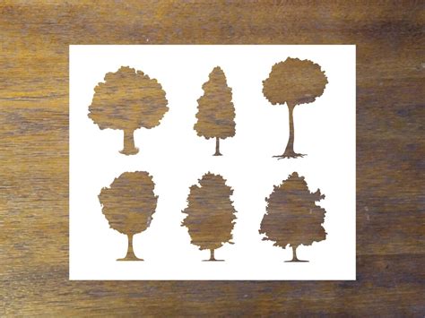 Oak Tree Stencil Elm Tree Stencil Cedar Tree Stencil | Etsy