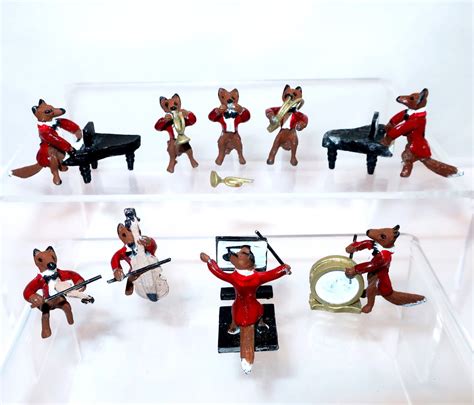 pc fox band orchestra micro miniature tiny metal musician figurine