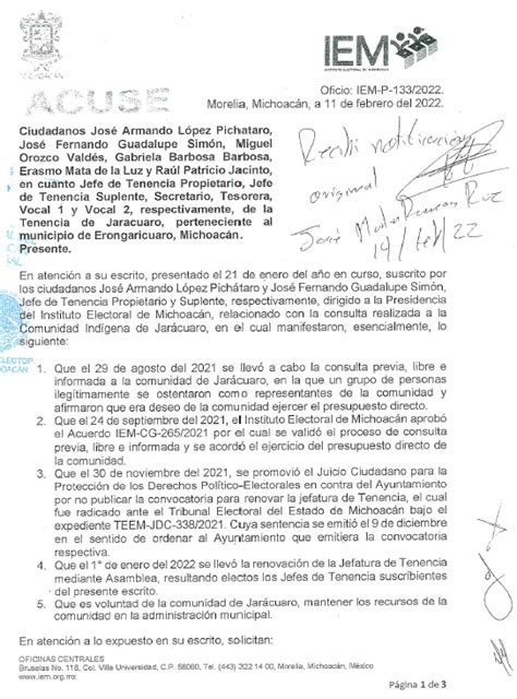 Teem Jdc 007 2022 Teem Tribunal Electoral Del Estado De Michoacán