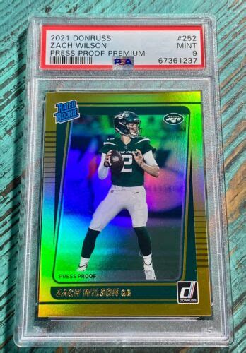 Zach Wilson Jets Donruss Press Proof Premium Gold Holo Rookie